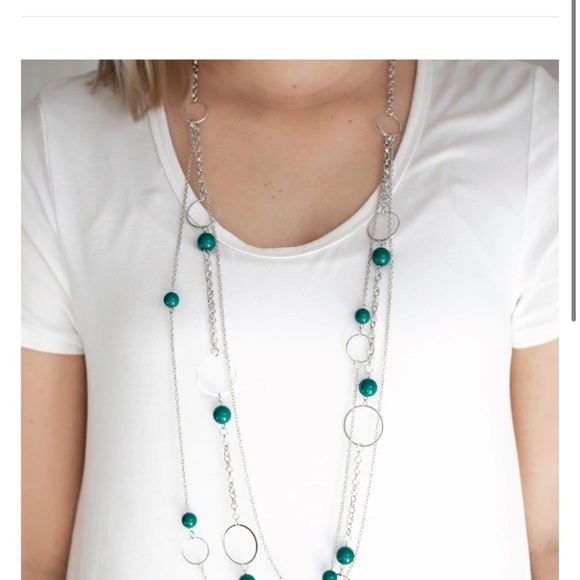 aparazzi Beachside Babe - Green - Lanyard Necklace & Earrings. - Picture 2 of 4